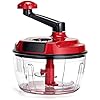 Multi-Functional Manual Food Processor,8 Cup Hand-powered Crank Choppe