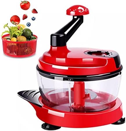 Multi-Functional Manual Food Processor,8 Cup Hand-powered Crank Choppe