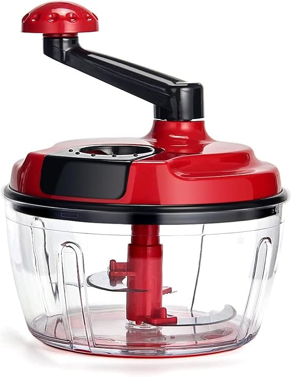 Multi-Functional Manual Food Processor,8 Cup Hand-powered Crank Choppe